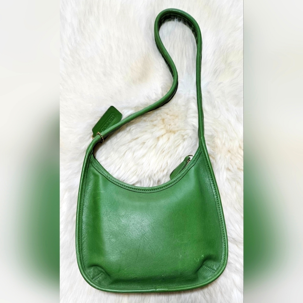 Coach Vintage Ergo Mini Zip Bag 9020 Leaf Green  RARE COLOR